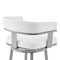 Armen Living Cohen 30" Bar Height Swivel Bar Stool in Silver Finish with White Faux Leather 721535761999 - alternate 2